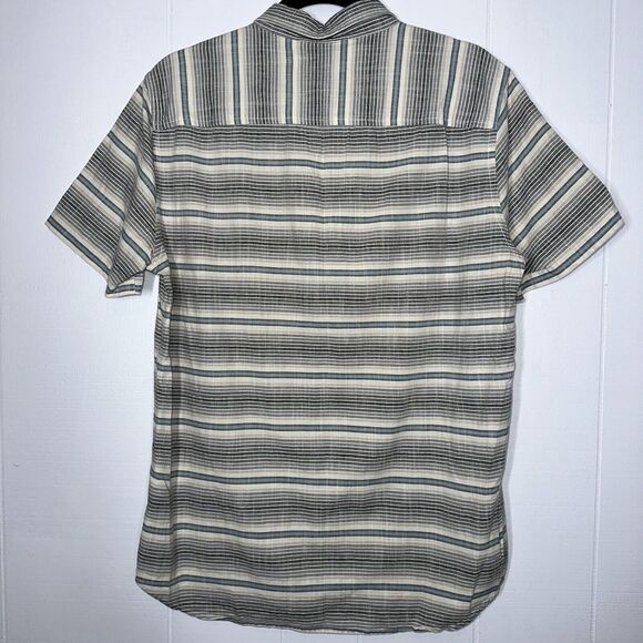Outerknown Men’s Shirt Striped Cotton Gray Size Medium - Picture 2 of 5